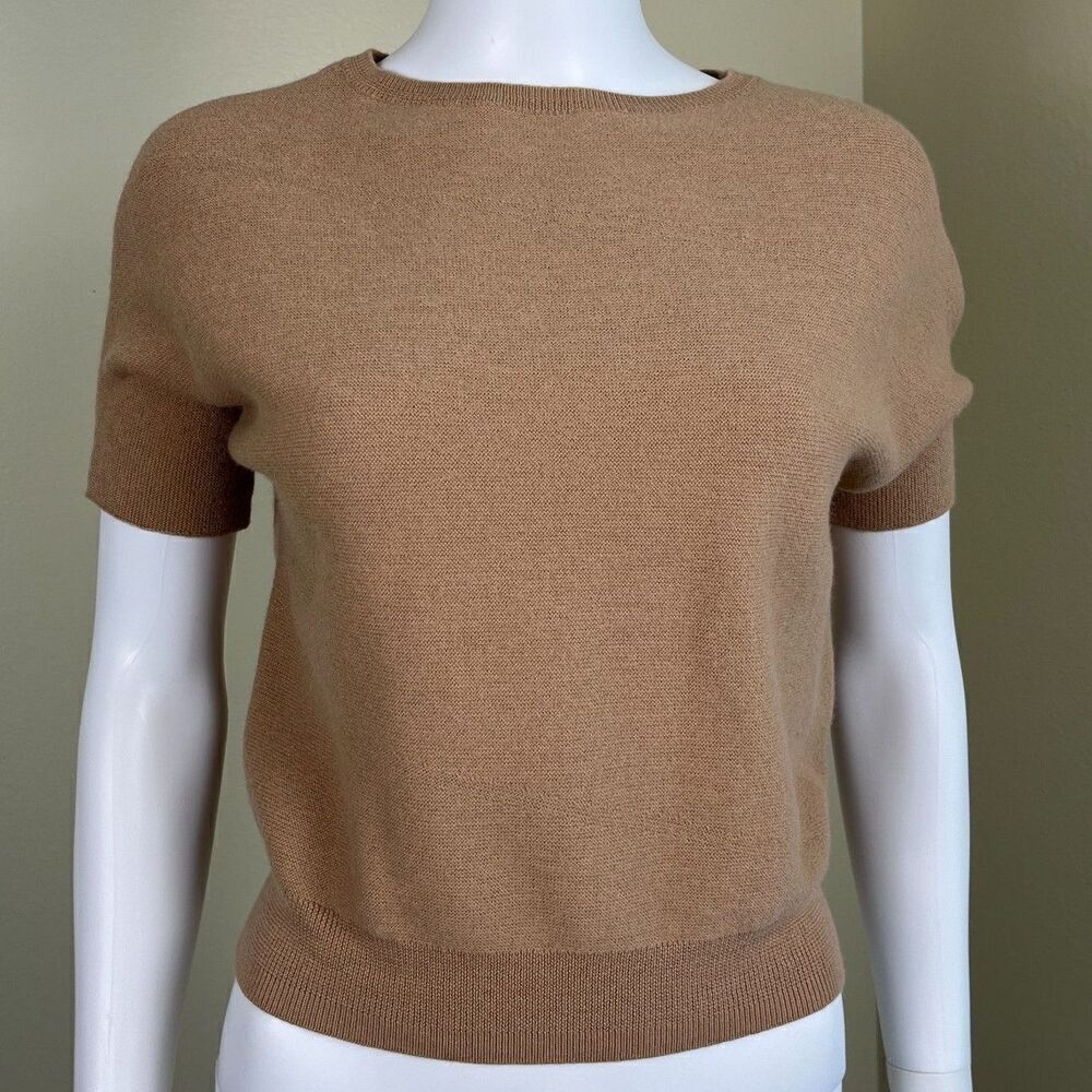 The Reset Women's Size XS R Label Essential Pullover Tan Dolman Wool Sweater
